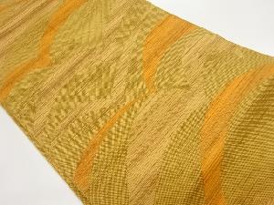 手織り紬幾何学模様織出し名古屋帯